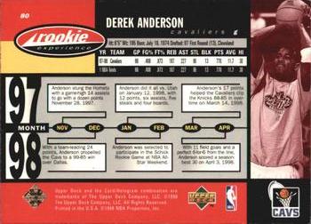 1998 Upper Deck Hardcourt #80 Derek Anderson Back