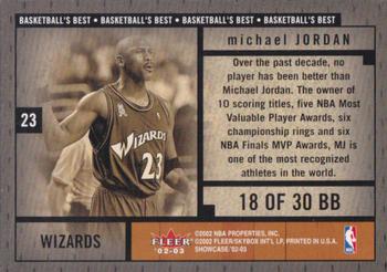 2002-03 Fleer Showcase - Basketball's Best #18 BB Michael Jordan Back
