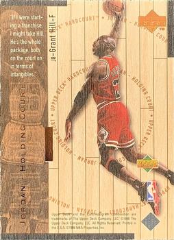 1998 Upper Deck Hardcourt - Jordan Holding Court Bronze #J8 Grant Hill / Michael Jordan Back