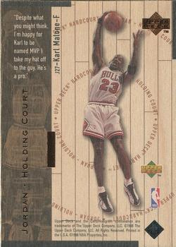 1998 Upper Deck Hardcourt - Jordan Holding Court Bronze #J27 Karl Malone / Michael Jordan Back