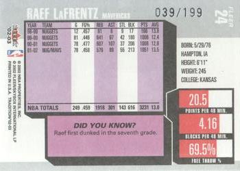 2002-03 Fleer Tradition - Crystal #24 Raef LaFrentz Back