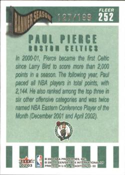 2002-03 Fleer Tradition - Crystal #252 Paul Pierce Back