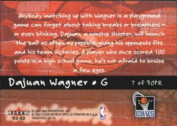 2002-03 Fleer Tradition - Playground Rules #7PR Dajuan Wagner Back