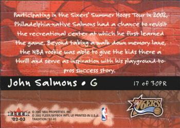 2002-03 Fleer Tradition - Playground Rules #17PR John Salmons Back