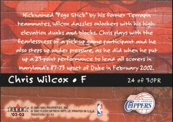2002-03 Fleer Tradition - Playground Rules #24PR Chris Wilcox Back