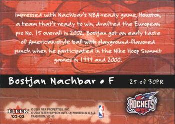 2002-03 Fleer Tradition - Playground Rules #25PR Bostjan Nachbar Back