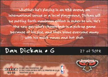 2002-03 Fleer Tradition - Playground Rules #27PR Dan Dickau Back