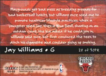 2002-03 Fleer Tradition - Playground Rules #28PR Jay Williams Back