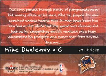 2002-03 Fleer Tradition - Playground Rules #29PR Mike Dunleavy Back