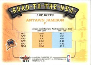 2002-03 Fleer Tradition - Road to the NBA #8 RTN Antawn Jamison Back