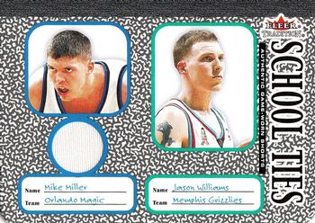 2002-03 Fleer Tradition - School Ties Game-Used Singles #NNO Mike Miller / Jason Williams Front