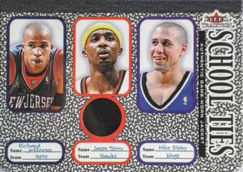 2002-03 Fleer Tradition - School Ties Game-Used Singles #NNO Richard Jefferson / Jason Terry / Mike Bibby Front