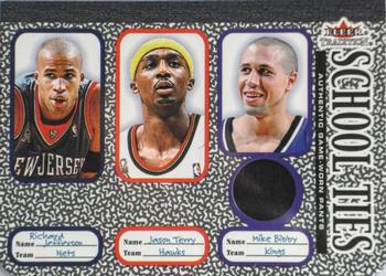 2002-03 Fleer Tradition - School Ties Game-Used Singles #NNO Richard Jefferson / Jason Terry / Mike Bibby Front