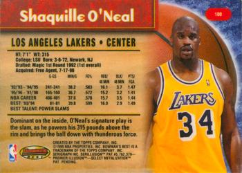 1998-99 Bowman's Best #100 Shaquille O'Neal Back