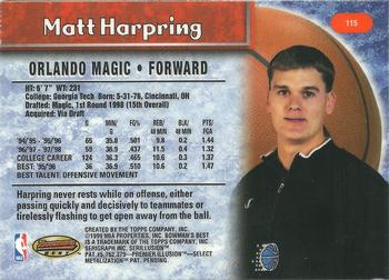 1998-99 Bowman's Best #115 Matt Harpring Back