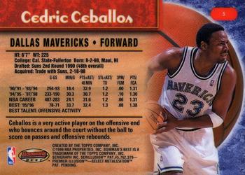 1998-99 Bowman's Best #5 Cedric Ceballos Back