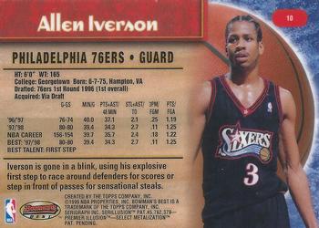 1998-99 Bowman's Best #10 Allen Iverson Back