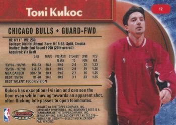 1998-99 Bowman's Best #12 Toni Kukoc Back