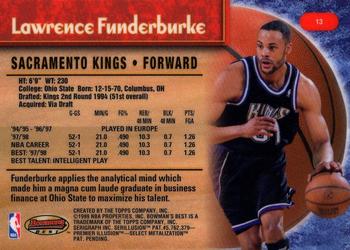 1998-99 Bowman's Best #13 Lawrence Funderburke Back