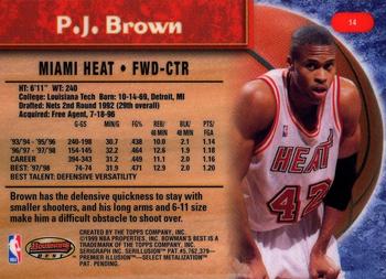 1998-99 Bowman's Best #14 P.J. Brown Back