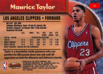 1998-99 Bowman's Best #22 Maurice Taylor Back