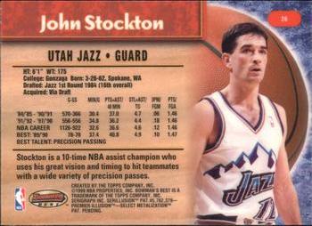 1998-99 Bowman's Best #26 John Stockton Back
