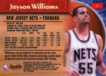 1998-99 Bowman's Best #45 Jayson Williams Back