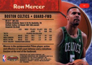 1998-99 Bowman's Best #47 Ron Mercer Back