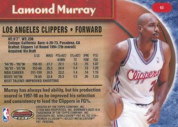 1998-99 Bowman's Best #63 Lamond Murray Back