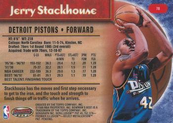 1998-99 Bowman's Best #78 Jerry Stackhouse Back