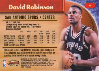1998-99 Bowman's Best #83 David Robinson Back