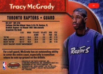 1998-99 Bowman's Best #91 Tracy McGrady Back