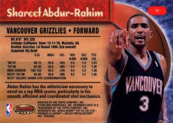 1998-99 Bowman's Best #97 Shareef Abdur-Rahim Back