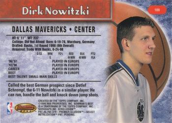 1998-99 Bowman's Best #109 Dirk Nowitzki Back