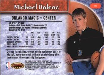 1998-99 Bowman's Best #112 Michael Doleac Back