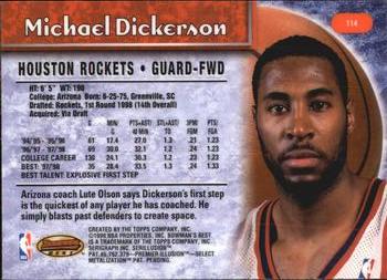 1998-99 Bowman's Best #114 Michael Dickerson Back