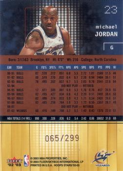 2002-03 Hoops Stars - Five-Star #23 Michael Jordan Back