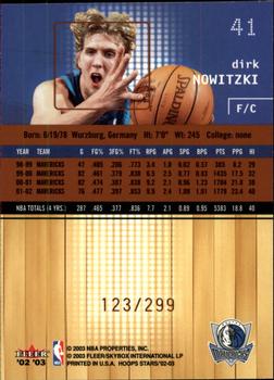 2002-03 Hoops Stars - Five-Star #41 Dirk Nowitzki Back