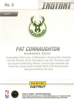 2020-21 Panini Instant NBA Milwaukee Bucks Champions Limited Edition #5 Pat Connaughton Back