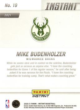 2020-21 Panini Instant NBA Milwaukee Bucks Champions Limited Edition #19 Mike Budenholzer Back