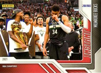 2020-21 Panini Instant NBA Milwaukee Bucks Champions Limited Edition #30 Team Front