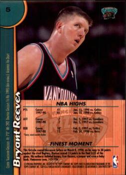 1998-99 Finest #5 Bryant Reeves Back
