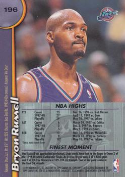 1998-99 Finest #196 Bryon Russell Back