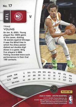 2020-21 Panini Spectra #17 Trae Young Back