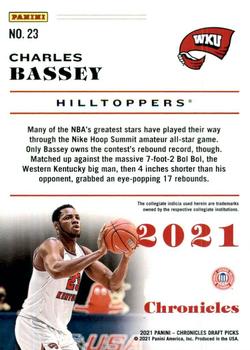 2021 Panini Chronicles Draft Picks #23 Charles Bassey Back