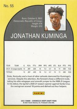 2021 Panini Chronicles Draft Picks #55 Jonathan Kuminga Back