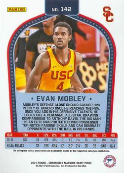 2021 Panini Chronicles Draft Picks #142 Evan Mobley Back