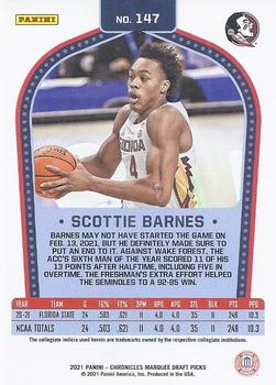 2021 Panini Chronicles Draft Picks #147 Scottie Barnes Back