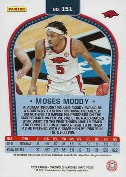2021 Panini Chronicles Draft Picks #151 Moses Moody Back