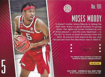 2021 Panini Chronicles Draft Picks #191 Moses Moody Back